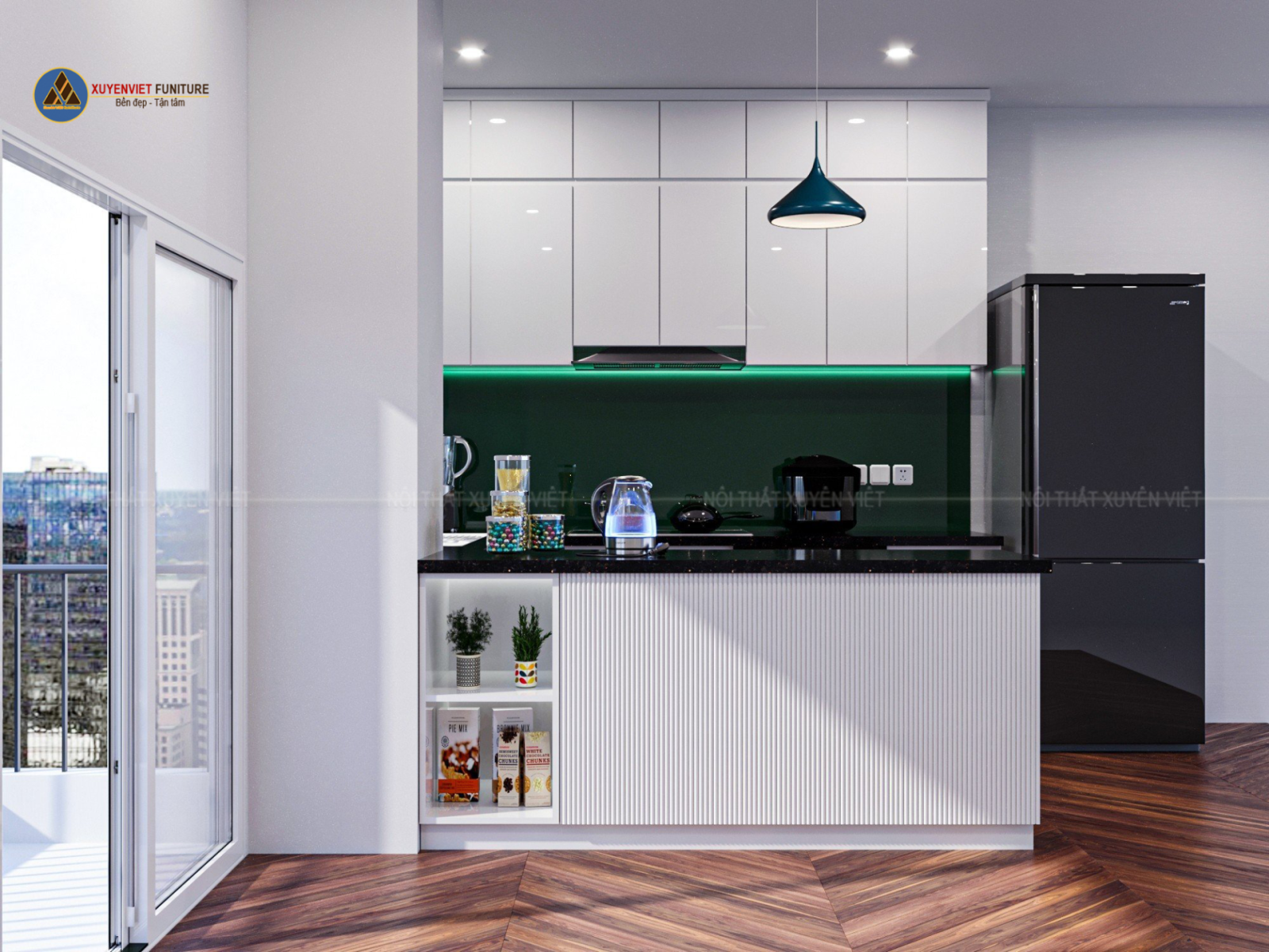 bếp nhựa sơn men bóng