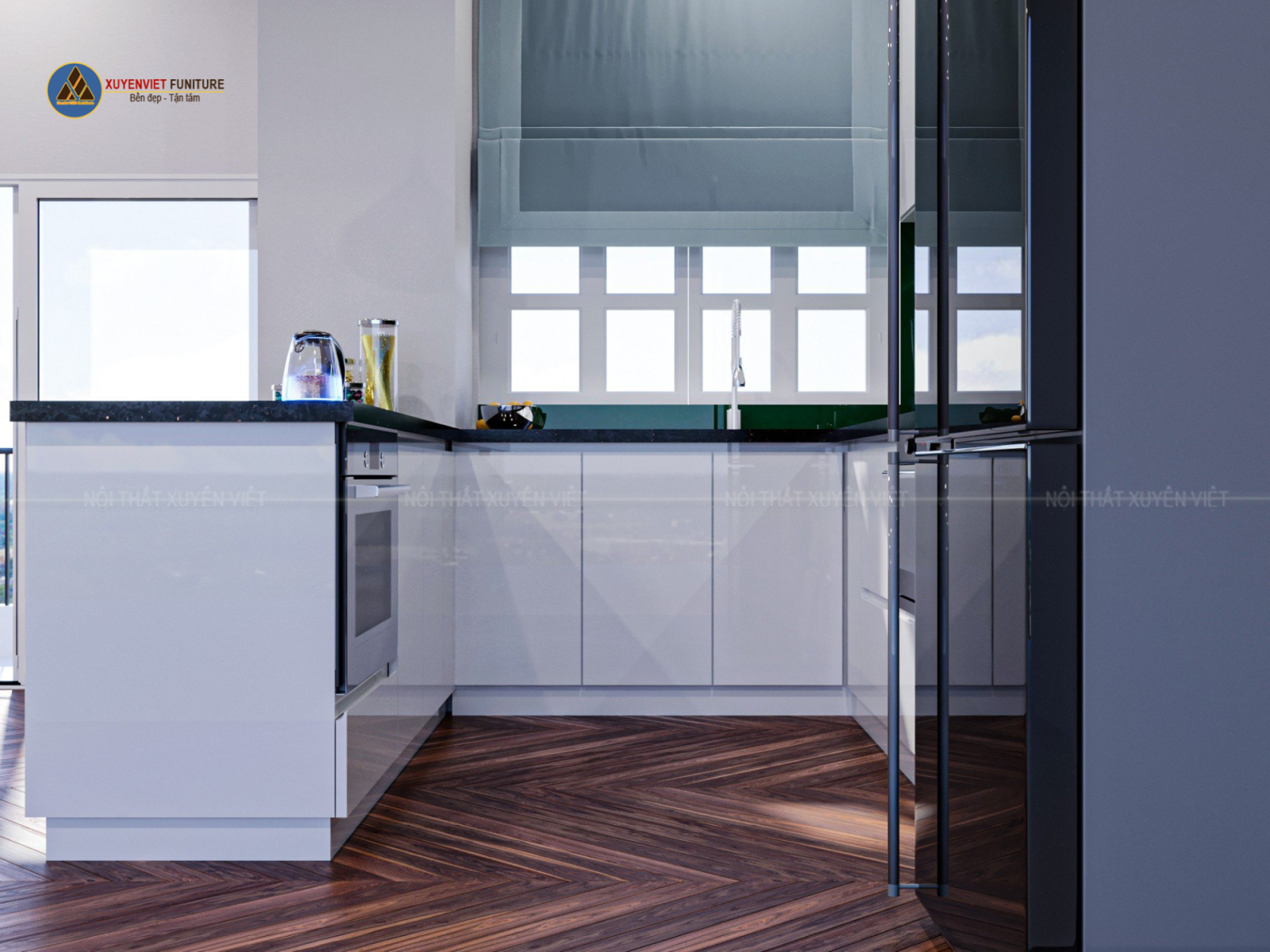 bếp nhựa sơn men bóng