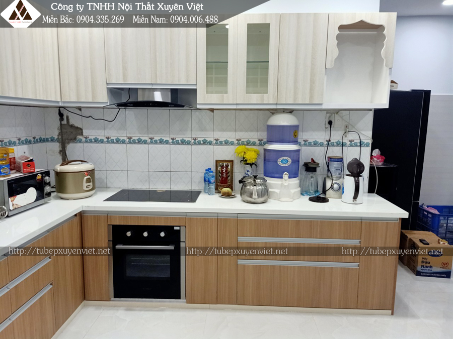 Tủ bếp nhựa PVC laminate cô Dung Thủ Đức hiện trạng 2