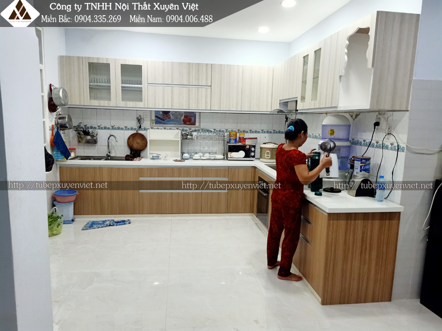 Tủ bếp nhựa PVC laminate cô Dung Thủ Đức hiện trạng 1