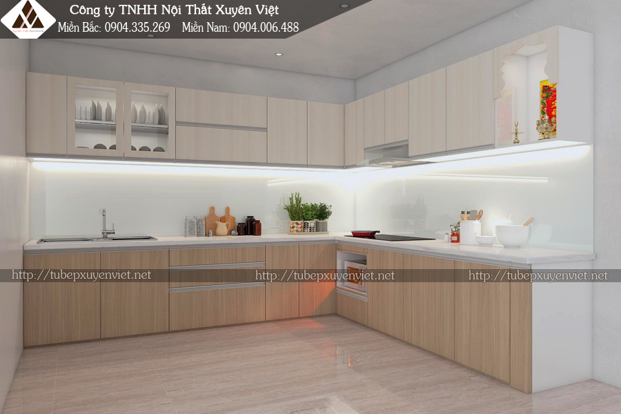 Tủ bếp nhựa PVC laminate cô Dung Thủ Đức
