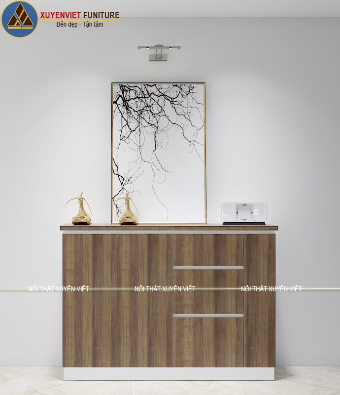 Tủ giày phủ laminate sang trọng nhà chị Hà