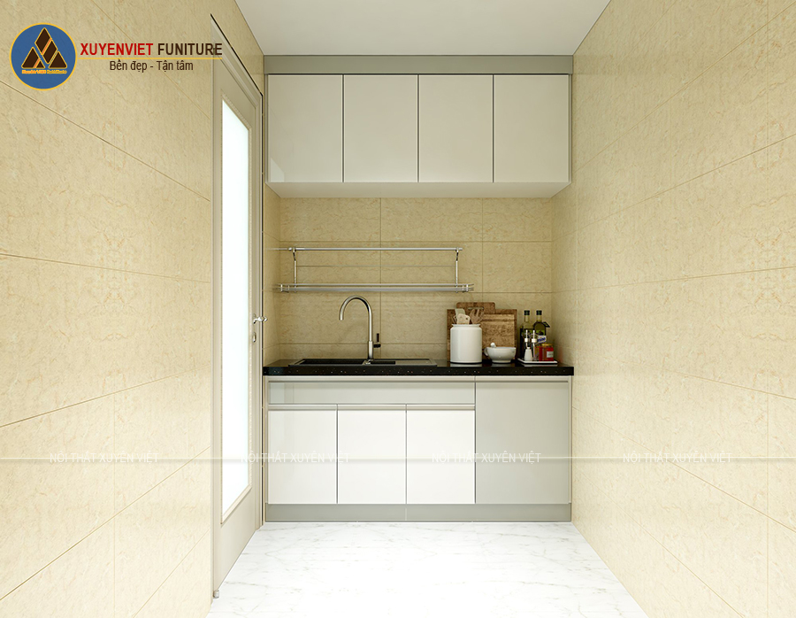 Hình ảnh tủ bếp nhỏ gọn thứ hai nhà chị Trang - Tân Bình