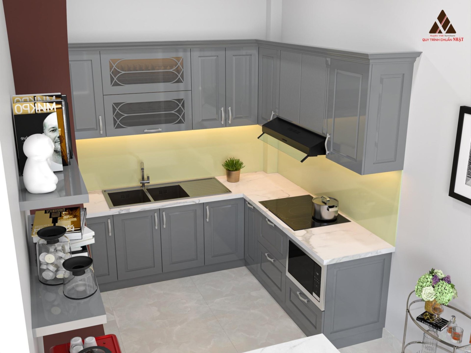 Hiện trạng tủ bếp gỗ cần thay thế nhà anh Tuyển