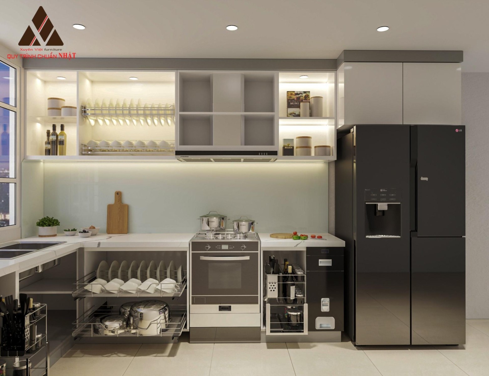 Thiết kế tủ bếp nhà chị Nhàn