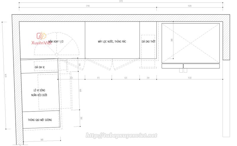 Thiết kế tủ bếp nhà chị Hồng - Nam Định