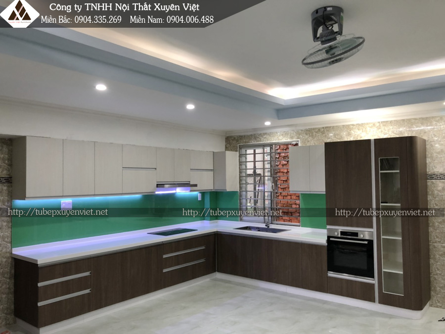Tủ bếp laminate hcm nhà anh Hiếu - quận 8