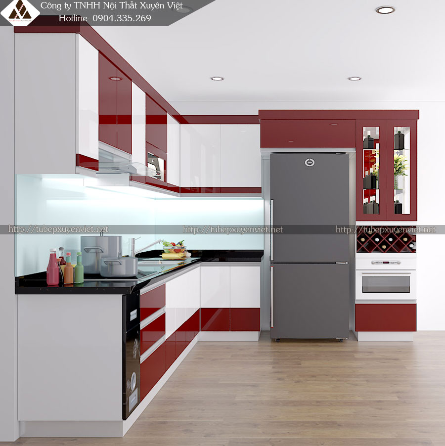 Đóng tủ bếp nhựa Quảng Ninh nhà anh Mạnh 1