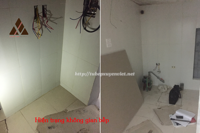 Hiện trạng căn bếp nhỏ nhà chị Quỳnh
