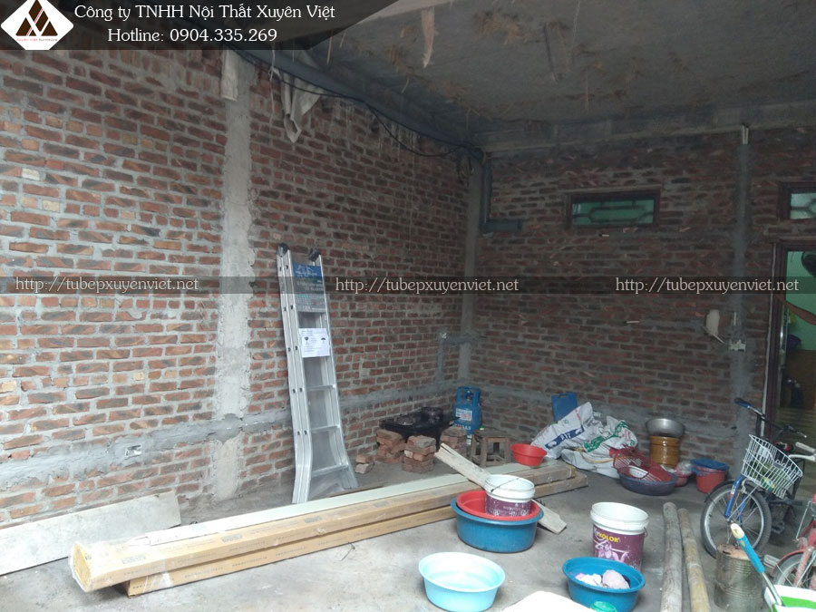 Hiện trạng bếp vừa xây xong nhà chú Dương