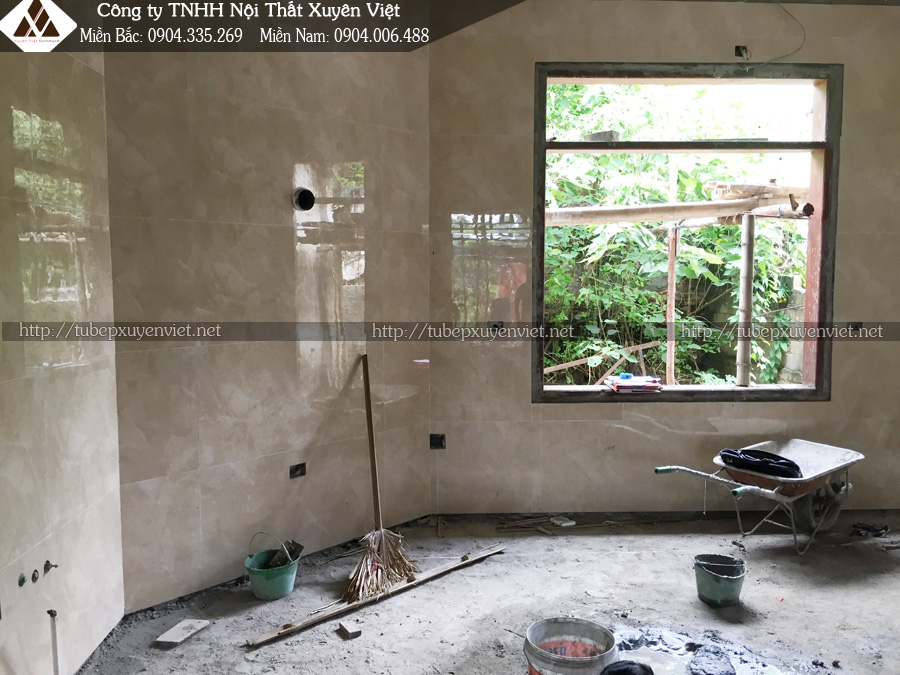Hiện trạng căn bếp vừa hoàn thiện nhà anh Thành