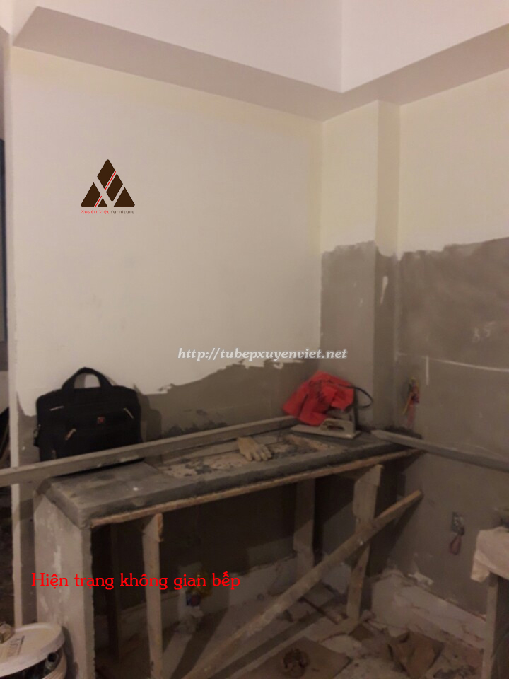 Hiện trạng căn bếp đang xây nhà chị Ngọc