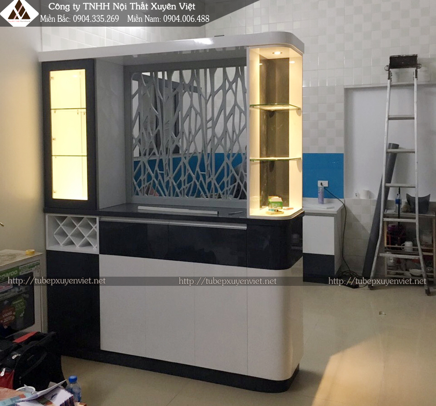 Mẫu tủ bếp bằng nhựa cao cấp nhà anh Chiến