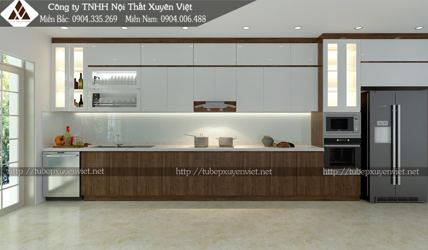 Mẫu tủ bếp chữ i đẹp chị Ngân - Hải Phòng