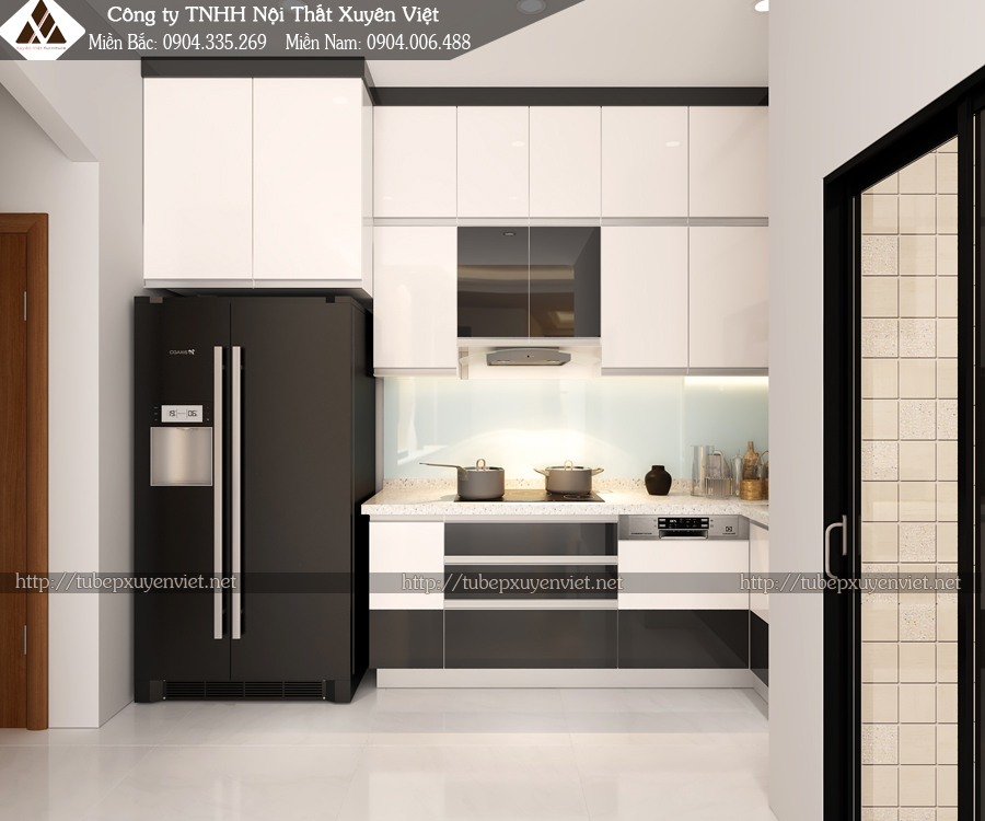 Tủ bếp kịch trần nhà anh Minh ở Hà Nội