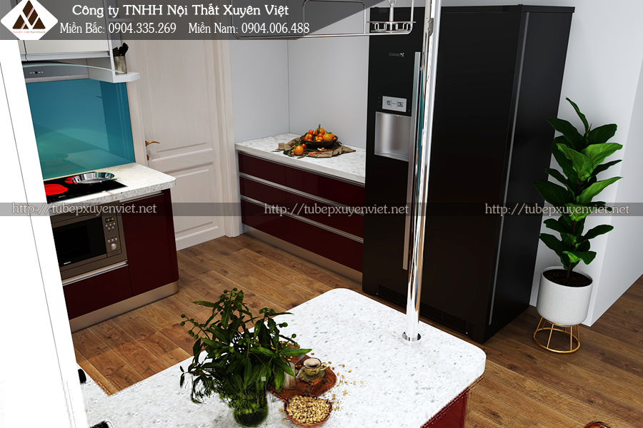 Mẫu tủ bếp đẹp nhà anh Thịnh - Vinhomes Hải Phòng góc trong
