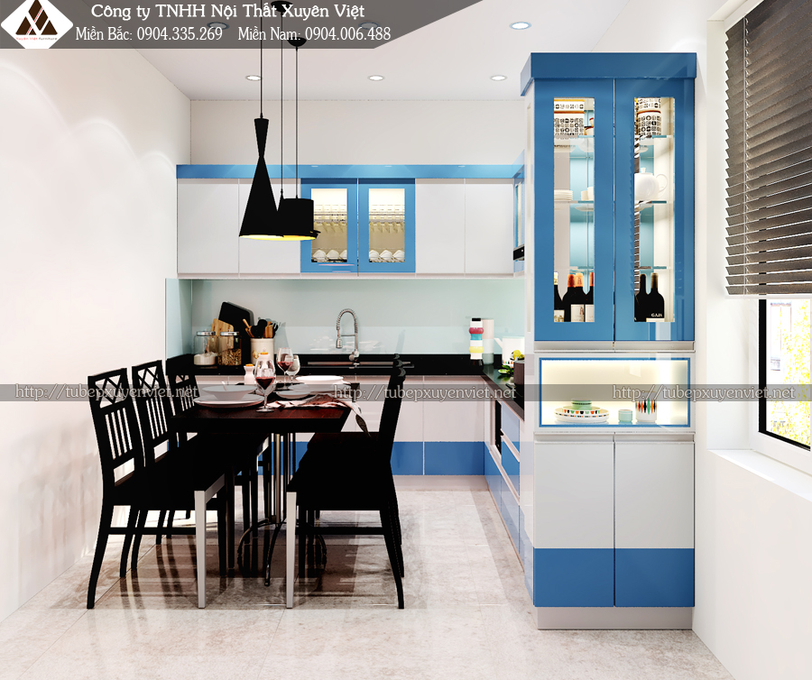 Mẫu tủ bếp đẹp chữ L nhà anh Việt - Mộc Châu, Sơn La