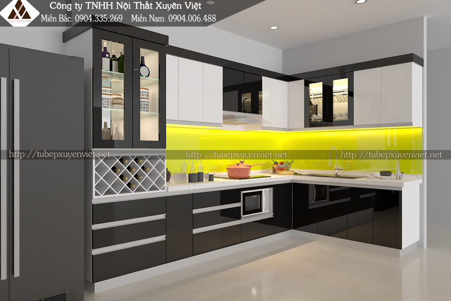 Mẫu tủ bếp đẹp laminate nhà chị Hạnh - Đông Anh