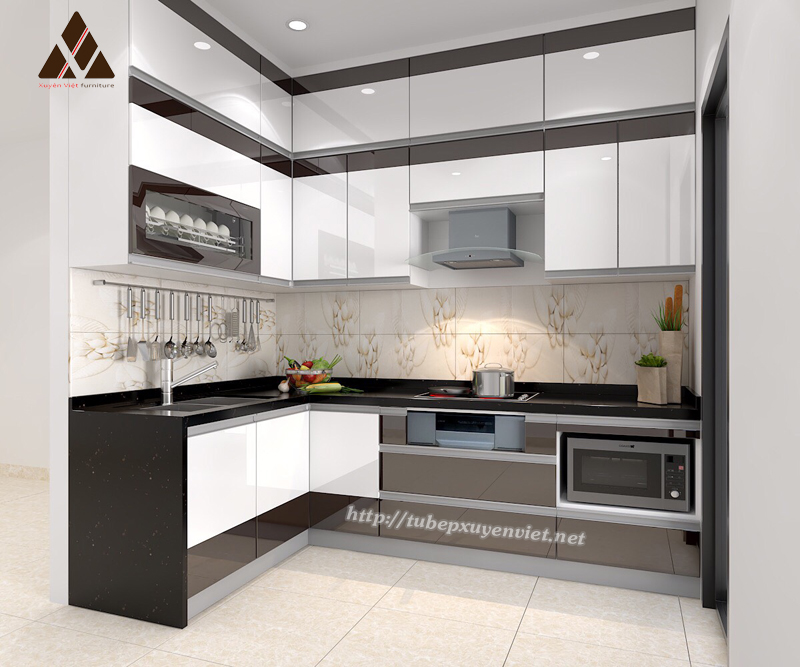 Mẫu tủ bếp đẹp chữ L nhà cô An - Hải Phòng