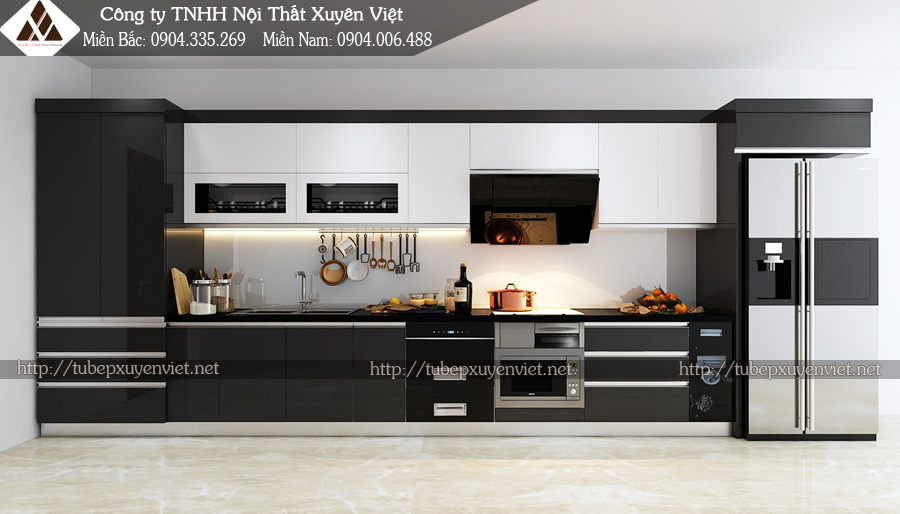 Tủ bếp đẹp hiện đại nhà chị Thủy - Quảng Ninh