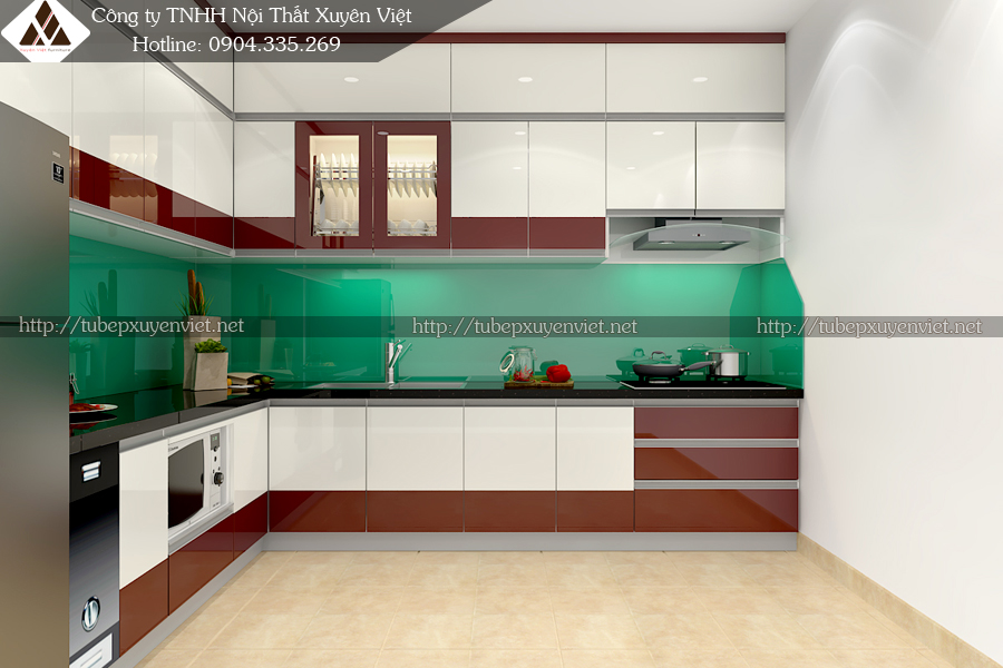 Mẫu tủ bếp đẹp nhà anh Hòa - Nam Hải, Hải Phòng