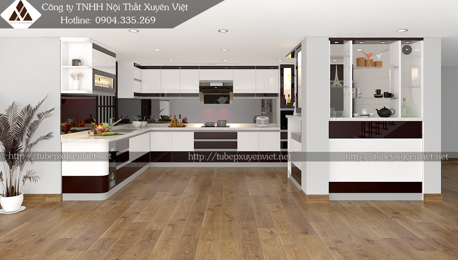 Mẫu tủ bếp đẹp nhà chú Bảo tại Hưng Yên