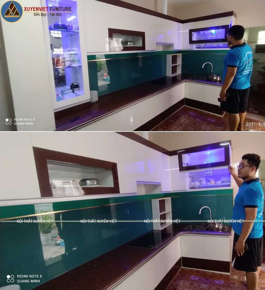 Mẫu tủ bếp hiện đại nhà chú Hải - Kinh Dương sau hoàn thiện