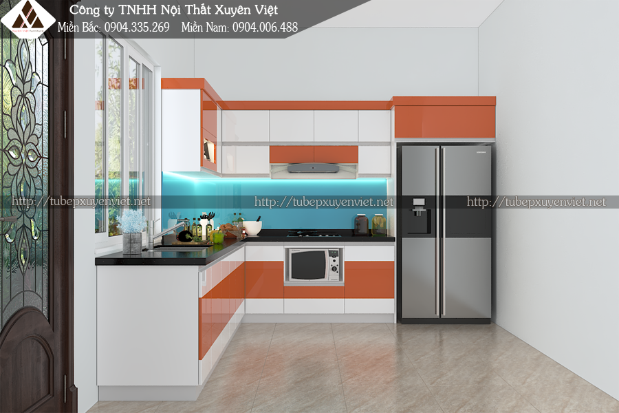 Mẫu tủ bếp hiện đại nhà chú Vinh - Hải Phòng