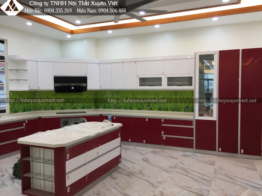 Tủ bếp nhựa acrylic An Cường nhà chị Hương - Hải Phòng