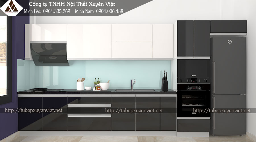 Mẫu tủ bếp đẹp hải phòng nhà chú Thành