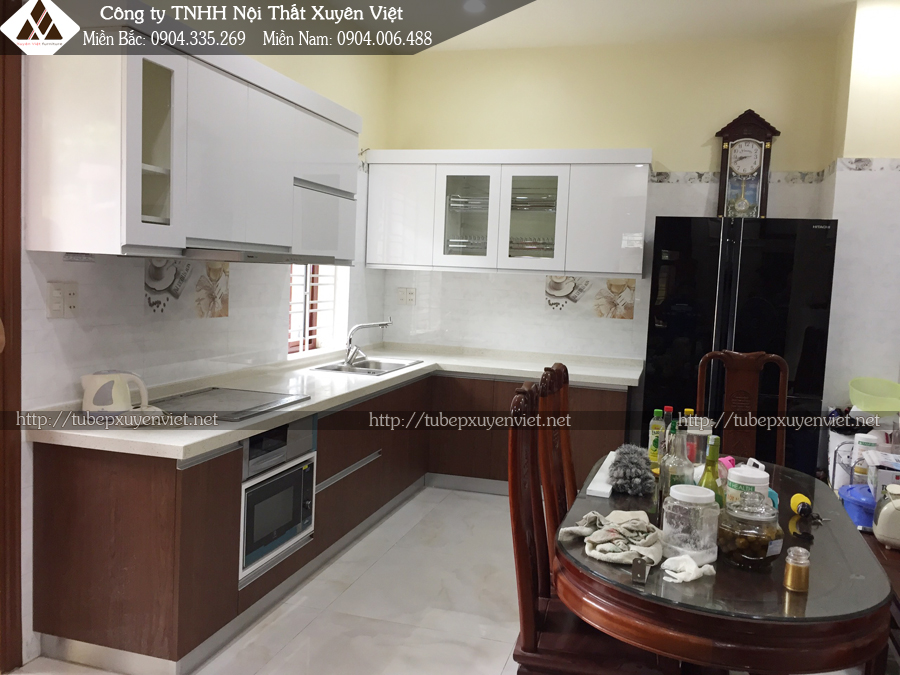 Mẫu tủ bếp laminate nhà chị Thủy ở Hải Phòng