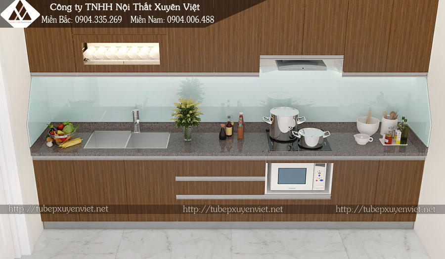 Mẫu tủ bếp nhựa laminate tại Hải Phòng nhà chị Hằng