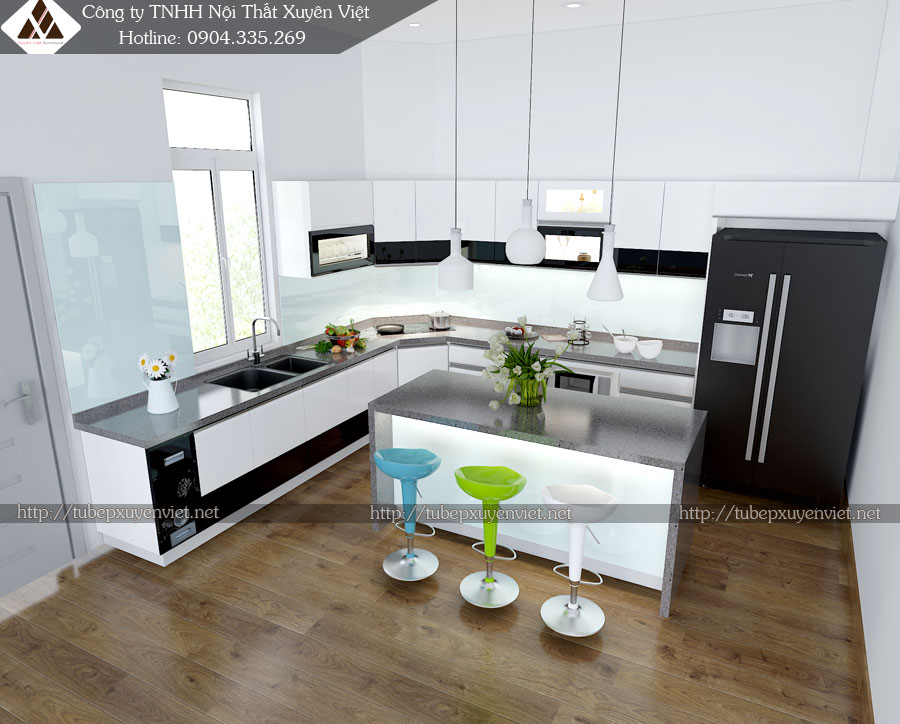 Mẫu tủ bếp nhựa nhà anh Thiện - Vinhomes Hải Phòng