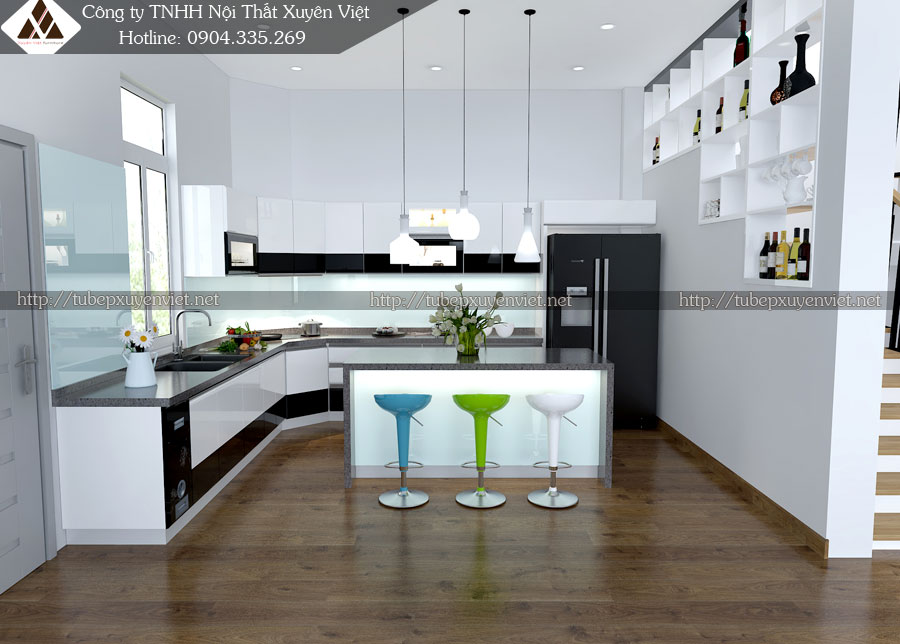 Mẫu tủ bếp nhựa Vinhomes Hải Phòng nhà anh Thiện