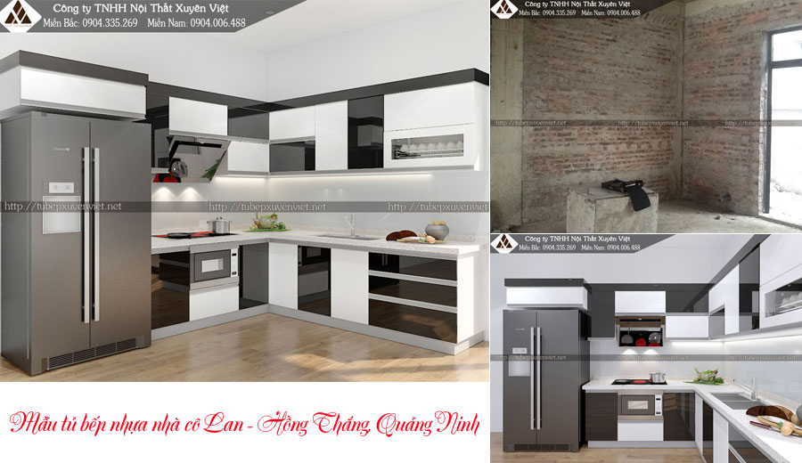 Mẫu tủ bếp nhựa quảng ninh nhà cô Lan