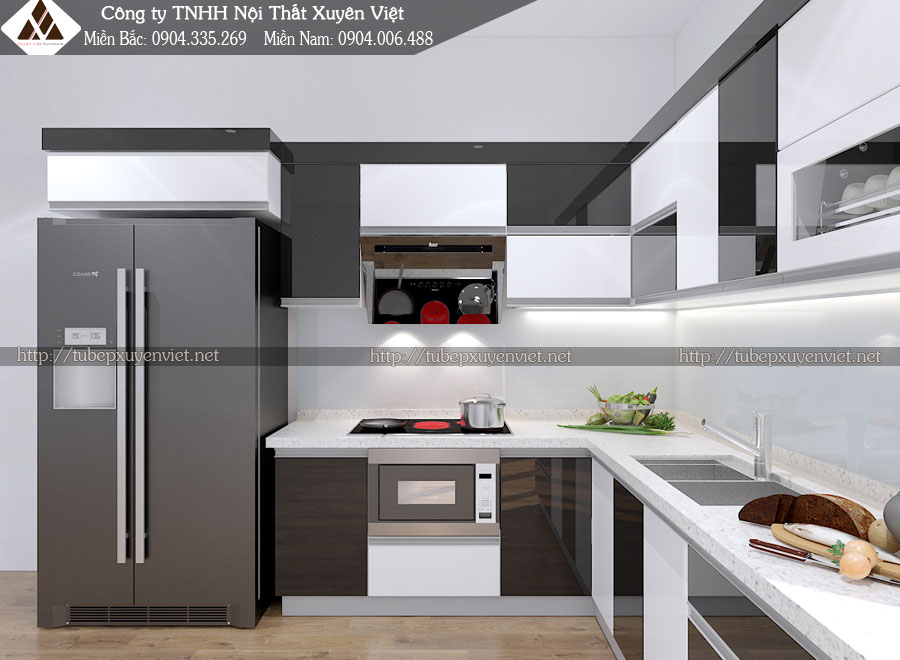 Mẫu tủ bếp nhựa quảng ninh nhà cô Lan 2