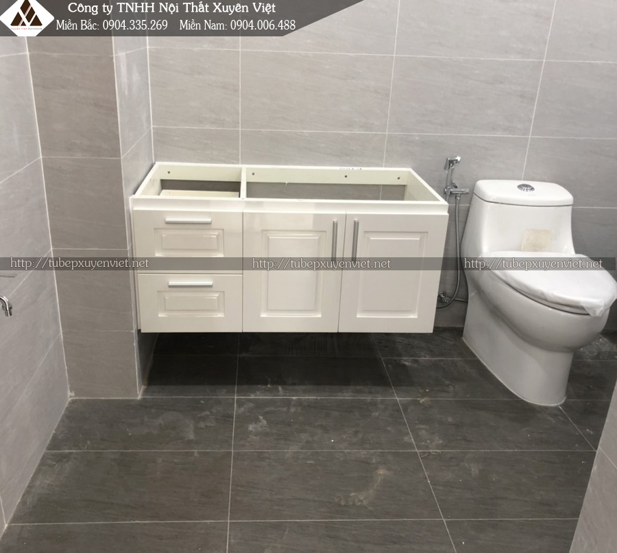 Mẫu tủ lavabo đẹp nhà anh Tùng