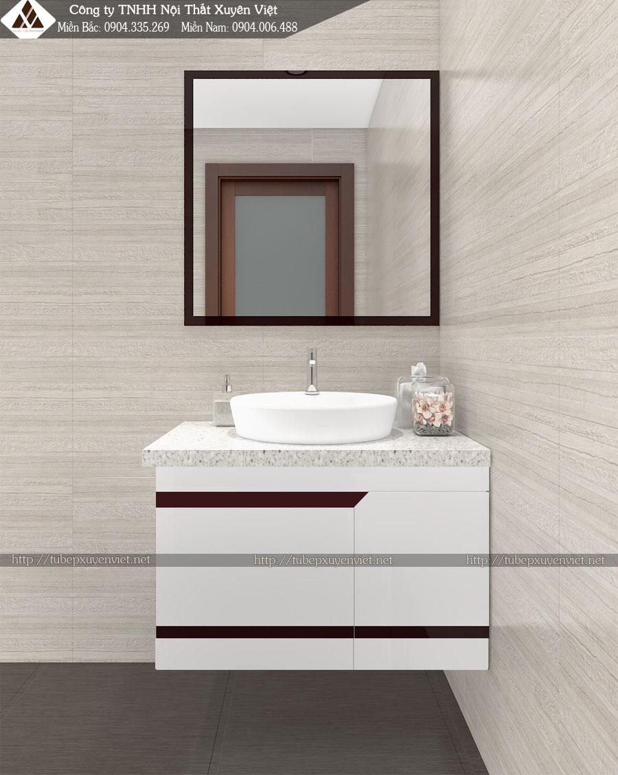Mẫu tủ lavabo đẹp XVL651 cho nhà biệt thự - tầng 2