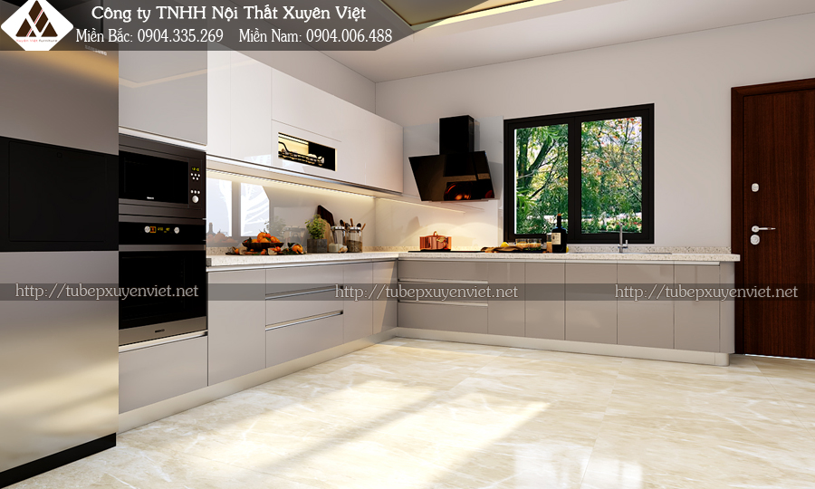 Thi công tủ bếp nhựa tại Hà Nội nhà anh Lập