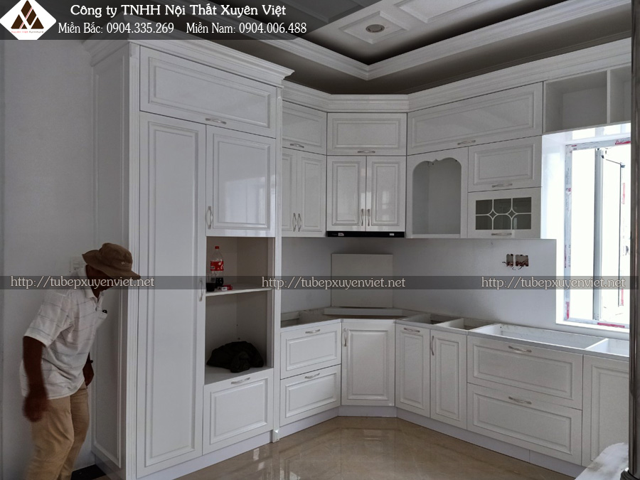 thi công tủ bếp nhựa nhà chị Minh Anh
