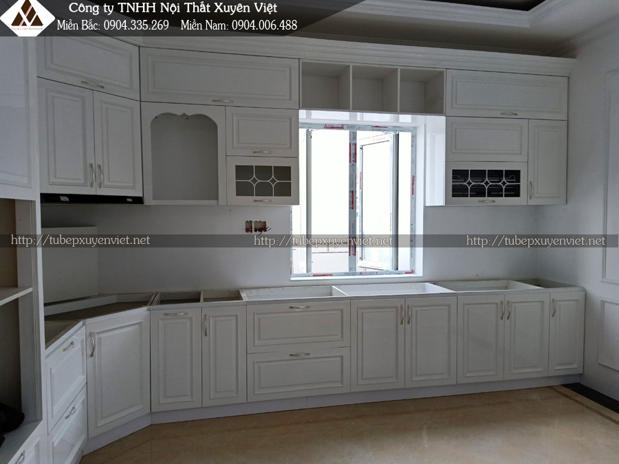 thi công tủ bếp nhựa nhà chị Minh Anh