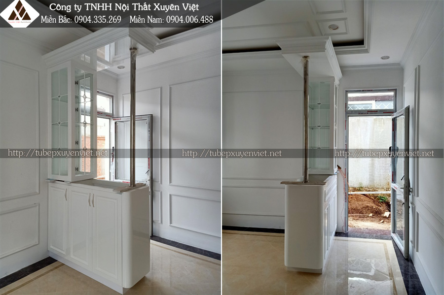 thi công tủ bếp nhựa nhà chị Minh Anh