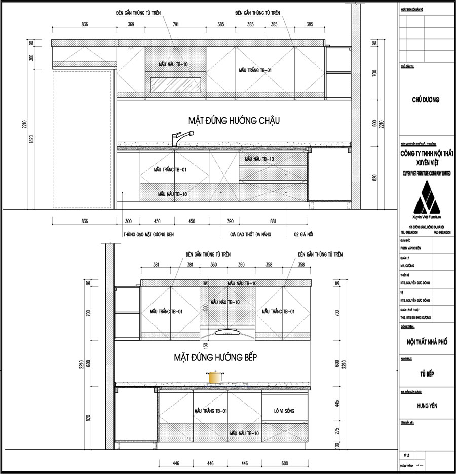 Thiết kế tủ bếp bằng nhựa nhà chú Dương