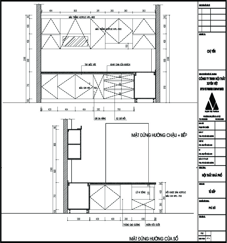Thiết kế tủ bếp nhựa nhà chị Yến
