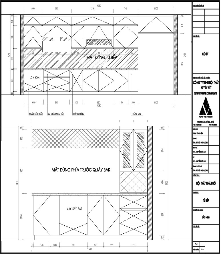 Thiết kế thi công tủ bếp nhà cô Út