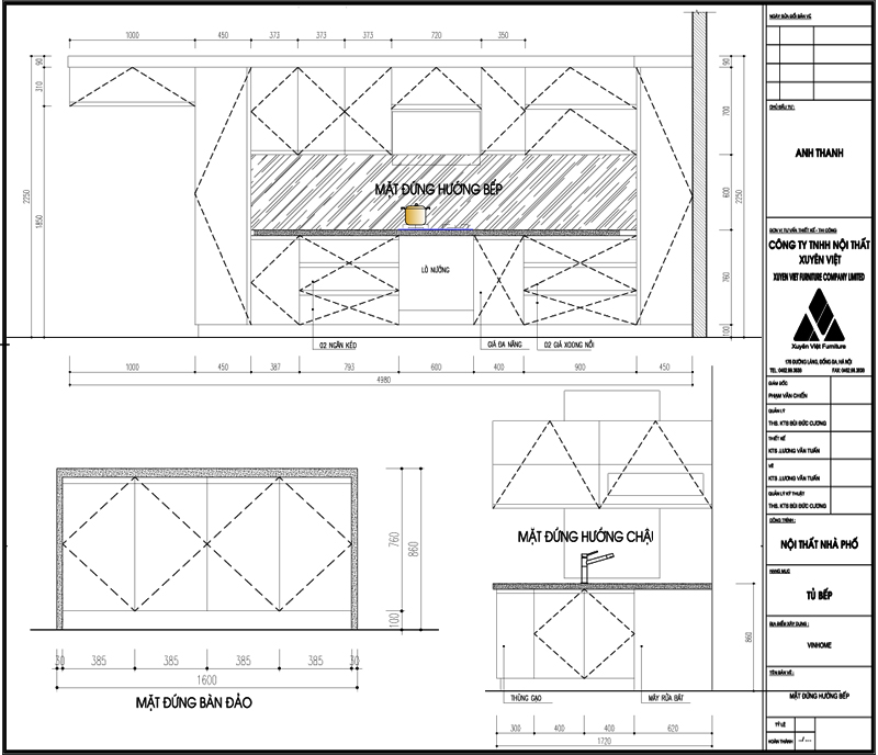 Thiết kế tủ bếp nhựa nhà anh Thanh