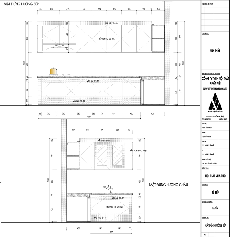 Thiết kế tủ bếp đẹp nhà anh Thái - Hà Tĩnh