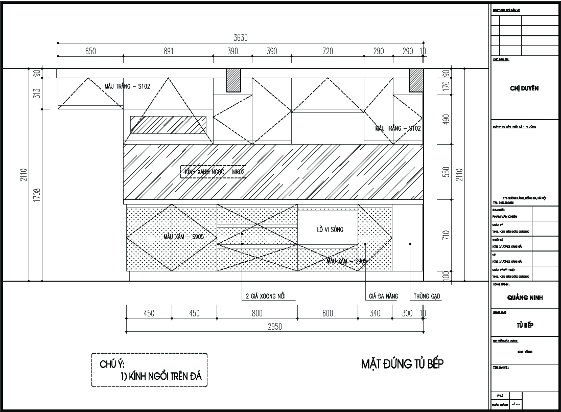 Thiết kế tủ bếp chị Duyên - Quảng Ninh
