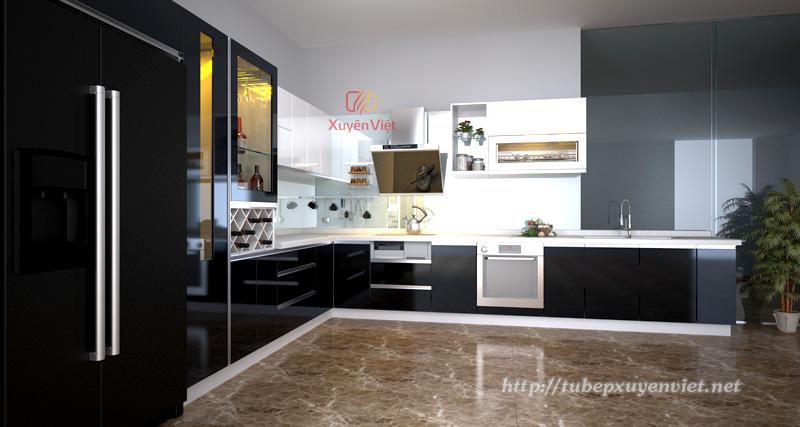 Thiết kế tủ bếp chữ L nhà anh Duân - Uông Bí, Quảng Ninh