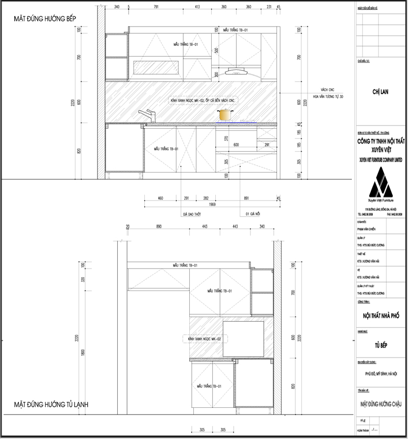 Thiết kế chữ L nhà chị Lan - Hà Nội